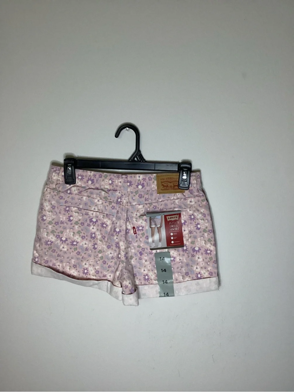 Levi's Lavender Floral Cotton Blend Girls' Shorts
